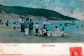 PLAYA. GENTE. BARCA DE VIGILANCIA. BAÑO. IÑUDES. NIÑERAS (1907)