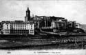VISTA GENERAL DE HONDARRIBIA. IGLESIA: COLEGIO HIJAS DE LA CRUZ. TOMA DESDE BARRIO LONJA (1917)