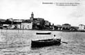 VISTA CASCO VIEJO. LONJA. IGLESIA. BARCA. BARQUERO. TOMA DESDE BIDASOA