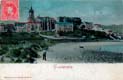 VISTA HONDARRIBIA DESDE PLAYA ZONA PUNTAL. CARABINERO. CASTILLO IGLESIA. CASCO VIEJO (1906)