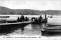 EMBARCADERO DE HENDAIA: BARCAS CON GENTE EMBARCANDO: VISTA GENERAL HONDARRIBIA.