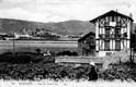VISTA GENERAL DE HONDARRIBIA DESDE HENDAIA: CASA. AL FONDO: RÍO BIDASOA. COLEGIO HIJAS DE LA CRUZ. IGLESIA PARROQUIAL