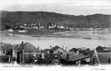 VISTA DE HONDARRIBIA DESDE HENDAIA: TEJADOS DE CASAS HENDAIESAS. PUNTAL. BARRIO DE LA LONJA. MIRAMAR. CAÑONERA MAC MAHON 
