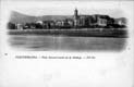 VISTA GENERAL HONDARRIBIA: IGLESIA. CASTILLO. TOMA DESDE EL RÍO BIDASOA