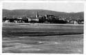 VISTA DE FUENTERRABIA DESDE ORILLA DE HENDAIA: CASCO ANTIGUO. COLEGIO HIJAS DE LA  CRUZ: BARCO CAÑONERA MAC MAHON. ZONA PUNTAL
