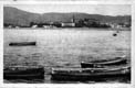 VISTA DESDE HENDAIA: BARCAS. RÍO BIDASOA. COLEGIO HIJAS DE LA CRUZ. PUNTAL. BARRIO DE LA LONJA