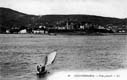 VISTA GENERAL DE HONDARRIBIA DESDE EL RÍO BIDASOA. BARCA DE VELA. CAÑONERA MAC-MAHON