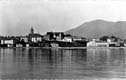 VISTA DESDE EL RÍO BIDASOA:COLEGIO HIJAS DE LA CRUZ. HOTEL CARLOS V. CASCO ANTIGUO
