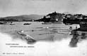 VISTA DESDE LA PLAYA DEL PUERTO: EDIFICIO MIRAMAR. BARCOS. RÍO BIDASOA. NIÑOS.